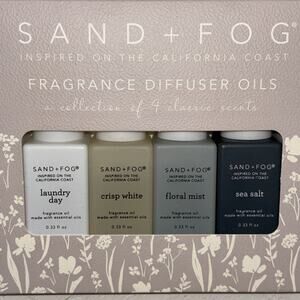 Sand + Fog Diffuser Oils Laundry Day Crisp White Floral Mist Sea Salt 4 Pack NEW